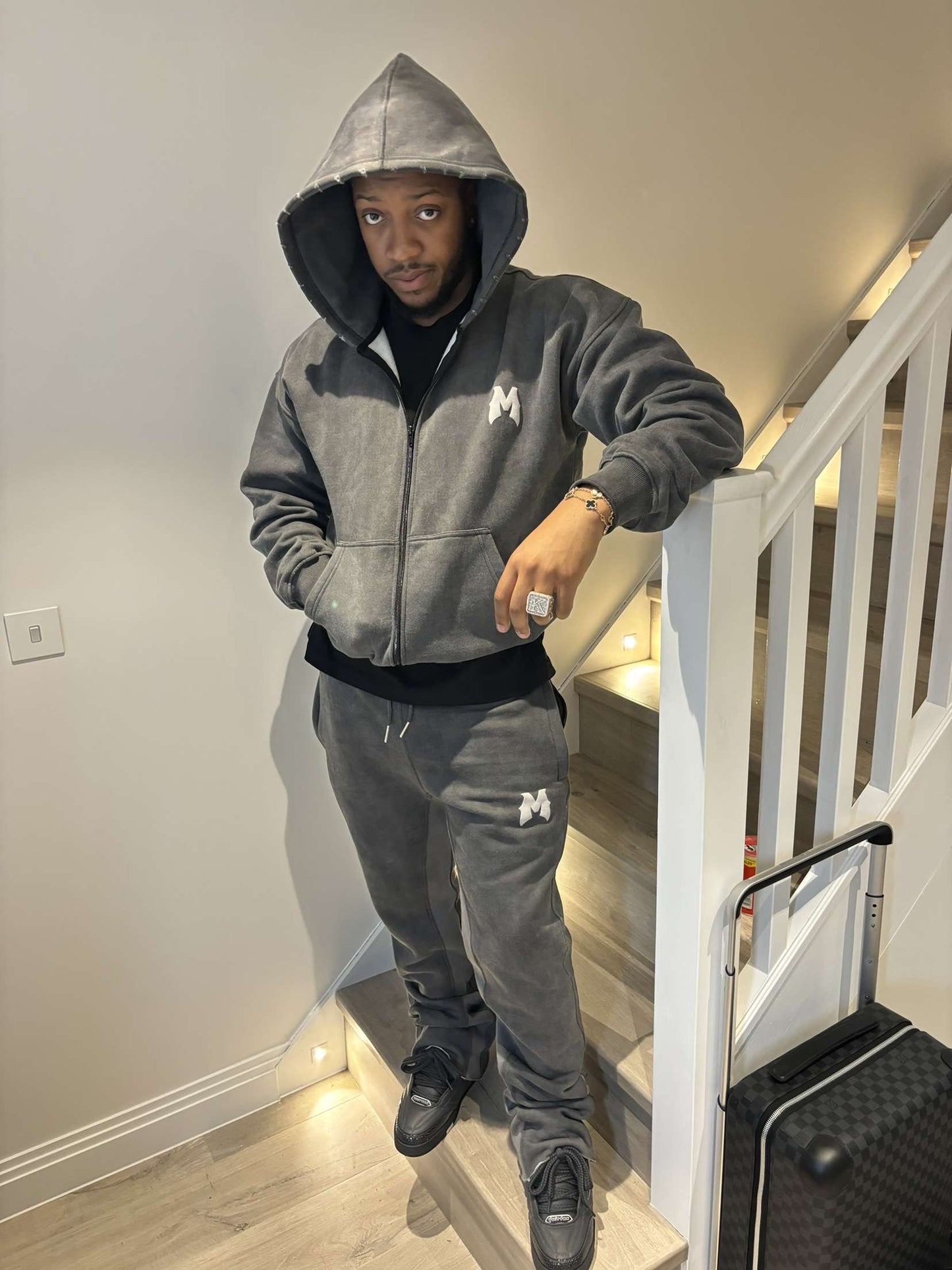 GREYSCALE ACID WASH TRACKSUIT