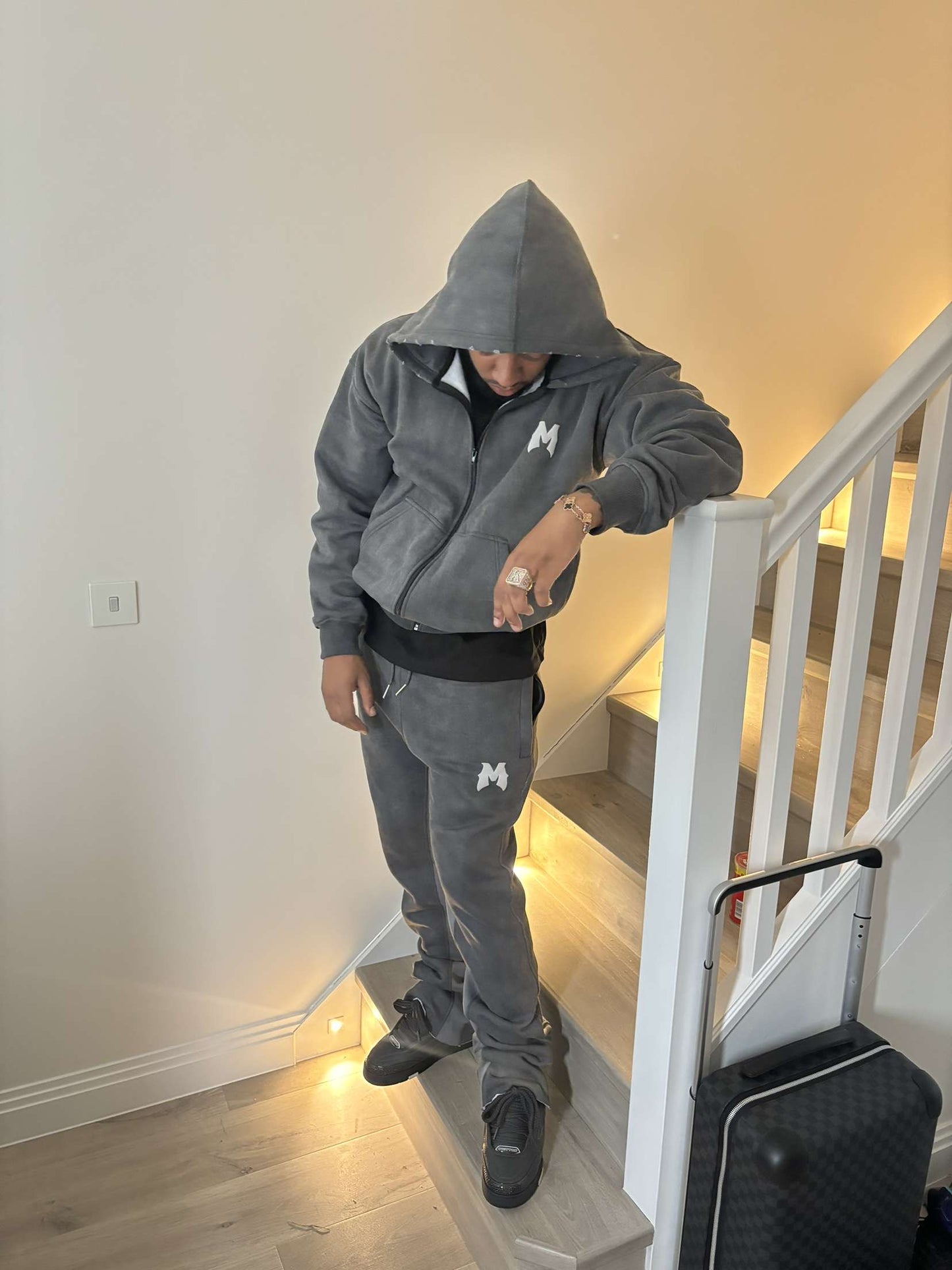 GREYSCALE ACID WASH TRACKSUIT